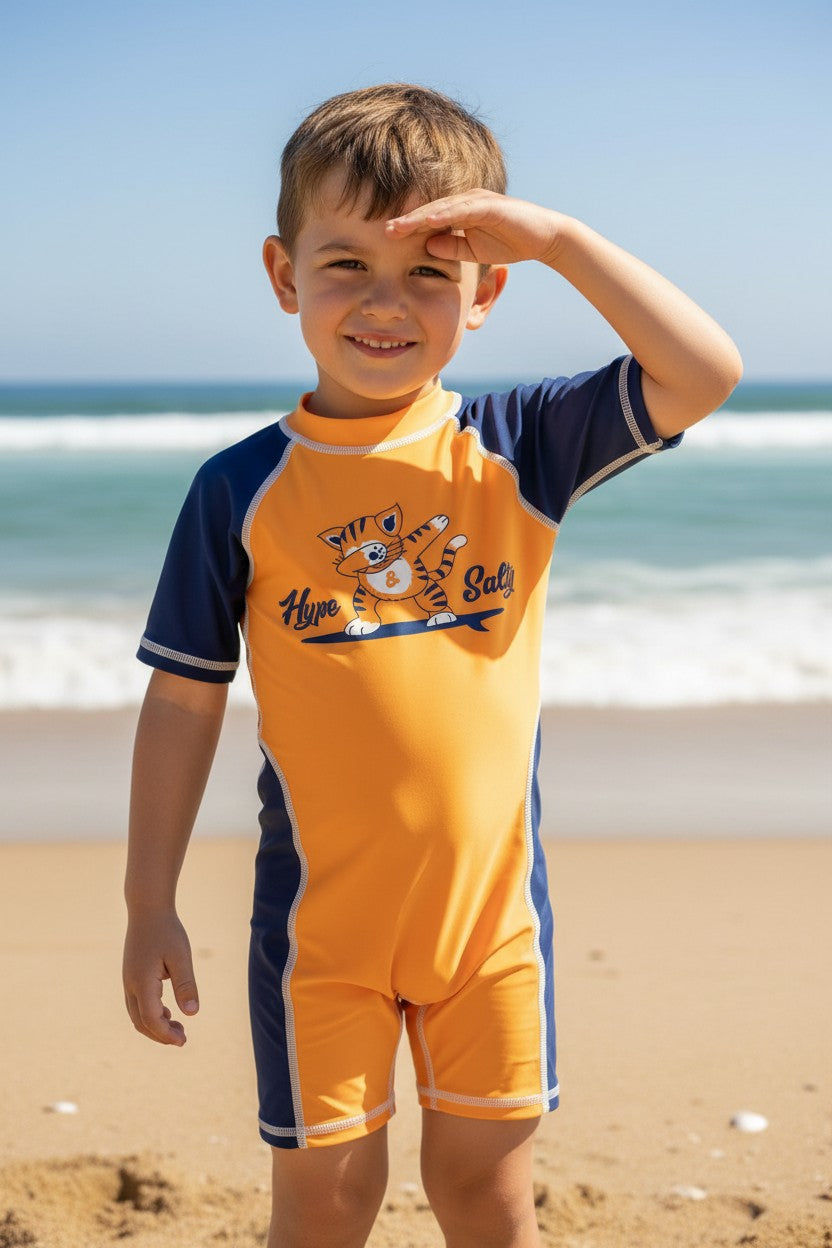 Bi-Color Design - Lycra S/S UPF 50 Surf Bébé