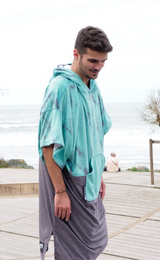 PLUSH PONCHO - UNO TEAL MARBLE - MDNS SURF