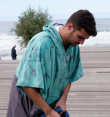 PLUSH PONCHO - UNO TEAL MARBLE - MDNS SURF