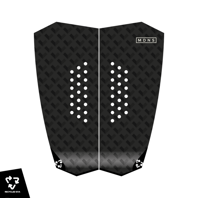 MDNS SURF - Pads - Recycled Double Pad All Black - 2 Pieces - 100% Recycled EVA - Eco Friendly Range