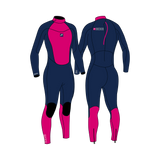 PIONEER YOUTH 3/2 BACKZIP STEAMER GIRL NAVY/PINK - YOUTH'S WETSUITS 22 - MDNS SURF