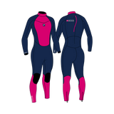 PIONEER YOUTH 4/3 BACKZIP STEAMER GIRL NAVY/PINK - YOUTH'S WETSUITS 22 - MDNS SURF