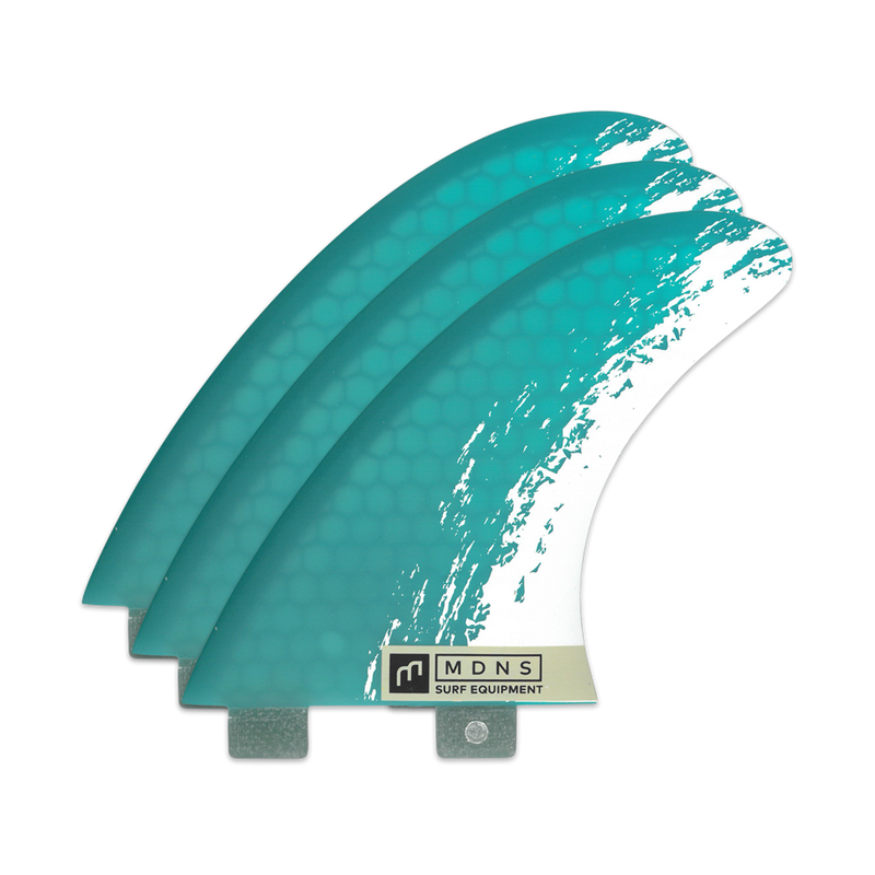 MDNS SURF - Fins - Control Large - 5.0" - Brush Lite Blue - Honeycomb - FX2