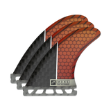 MDNS SURF - Fins - Control Large - 5.0" - Grad Orange/Red - Carbon Honeycomb - FX1