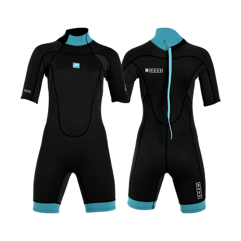 MDNS SURF - Women's Wetsuits - Pioneer CR-Foam - 2/2 Back Zip Shorty - Black/Azure