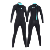 MDNS SURF - Women’s Wetsuits - Pioneer CR-Foam - 5/4/3 Back Zip Steamer - Black/Azure