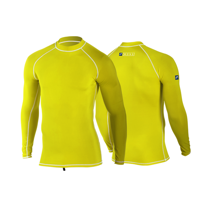 MDNS SURF - Rashvest - Colorblock Long Sleeves Adult - Yellow - 92% Nylon - 8% Spandex - SPF 50+ UV Protection