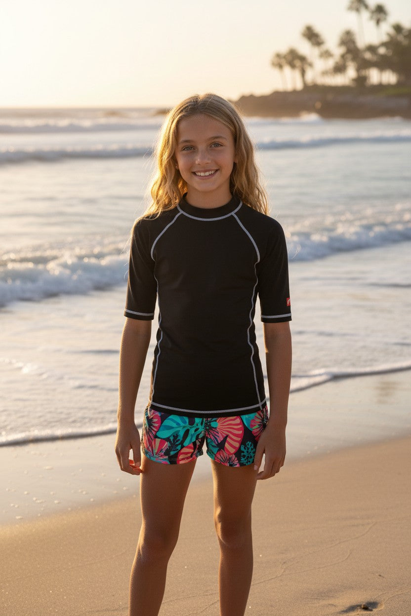 Lycra Enfant Manches Courtes Colorblock UPF 50