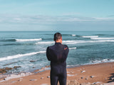 MDNS SURF - Men's Superstretch Wetsuits - Priime S-Foam - 4/3 Chest Zip Steamer - Black/Orange - 100% Superstretch S-Foam