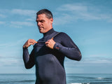 MDNS SURF - Men's Superstretch Wetsuits - Priime S-Foam - 2/2 Chest Zip Long Sleeves Shorty - Black/Orange - 100% Superstretch S-Foam