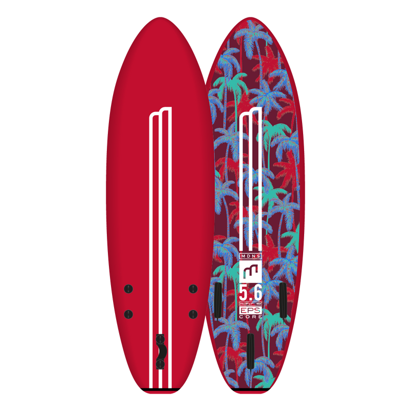MDNS SOFTBOARDS EPS CORE 5'6" RED RED PALMS