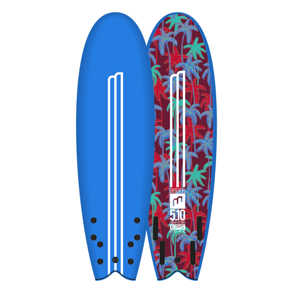 MDNS SOFTBOARDS EPS CORE 5'10" BLUE RED PALMS
