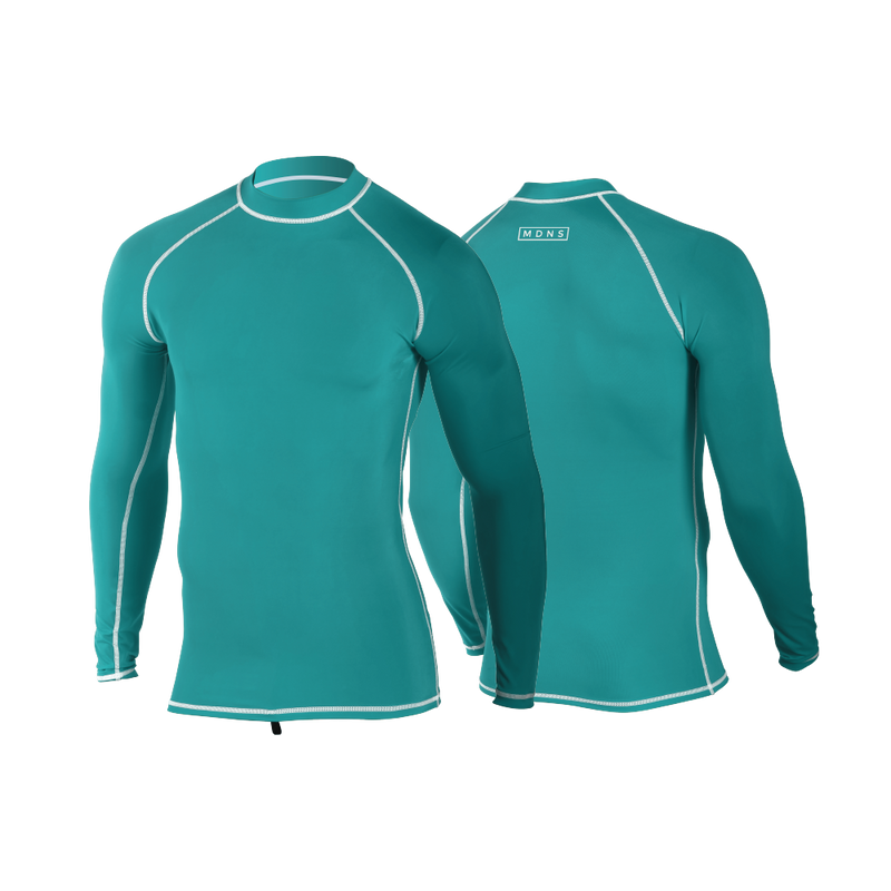 MDNS SURF - Rashvest - Colorblock Long Sleeves Kid - Teal - 92% Nylon - 8% Spandex - SPF 50+ UV Protection