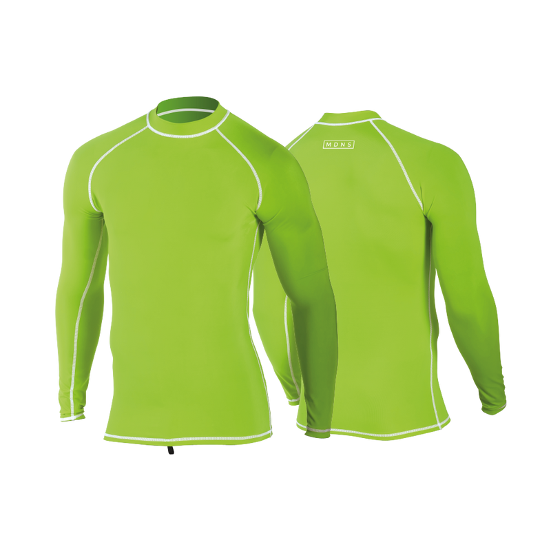 MDNS SURF - Rashvest - Colorblock Long Sleeves Adult - Lime - 92% Nylon - 8% Spandex - SPF 50+ UV Protection