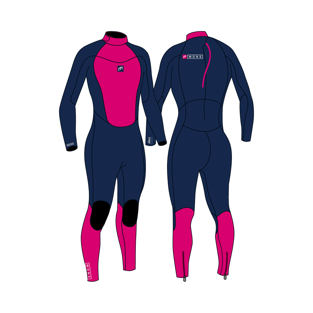 PIONEER YOUTH 3/2 BACKZIP STEAMER GIRL NAVY/PINK - YOUTH'S WETSUITS 22 - MDNS SURF
