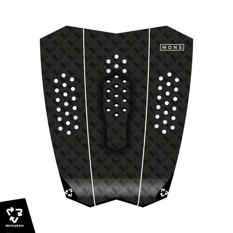 MDNS SURF - Pads - Recycled Triple Pad All Black - 3 Pieces - 100% Recycled EVA - Eco Friendly Range