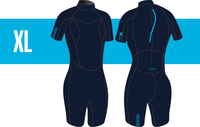 MDNS SURF - STAMIINA SURFSCHOOL WETSUITS WOMEN BACKZIP SPRINGSUIT 2/2 - XL BLUE