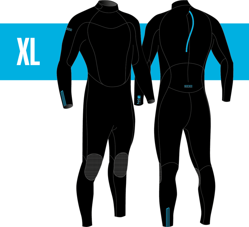 MDNS SURF - STAMIINA SURFSCHOOL WETSUITS MEN BACKZIP STEAMER 4/3 - XL BLUE