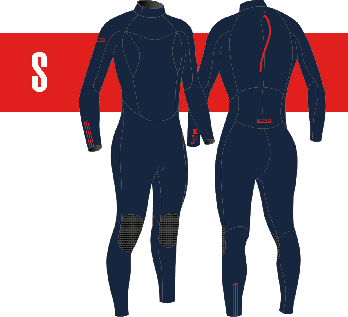 STAMIINA SURFSCHOOL WETSUITS WOMEN BACKZIP STEAMER 4/3 - MDNS SURF