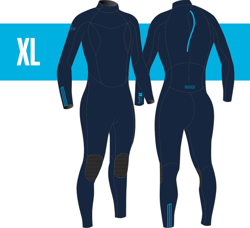 MDNS SURF - STAMIINA SURFSCHOOL WETSUITS WOMEN BACKZIP STEAMER 4/3 - XL BLUE