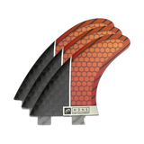 MDNS SURF - Fins - Control Large - 5.0" - Grad Orange/Red - Carbon Honeycomb - FX2