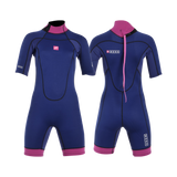 MDNS SURF - Women's Wetsuits - Pioneer CR-Foam - 2/2 Back Zip Shorty - Navy/Pink