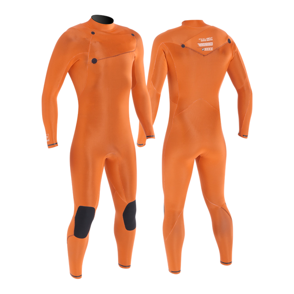 MDNS SURF - Men's Superstretch Wetsuits - Priime S-Foam - 3/2 Chest Zip Steamer - Heather Iodine/Orange - 100% Superstretch S-Foam