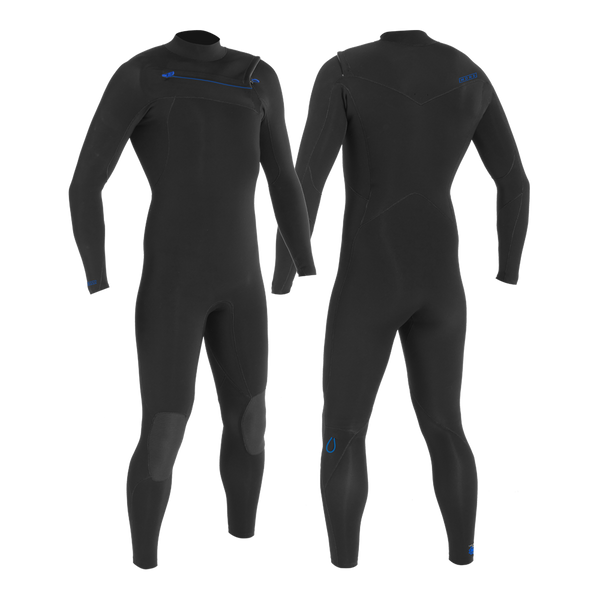 MDNS SURF - Men's Eco Friendly Wetsuits - Puure Yulex - 2/2 Chest Zip Steamer - Black/Blue