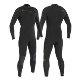 MDNS SURF - Men's Eco Friendly Wetsuits - Puure Yulex - 3/2 Chest Zip Steamer - Black/Yellow