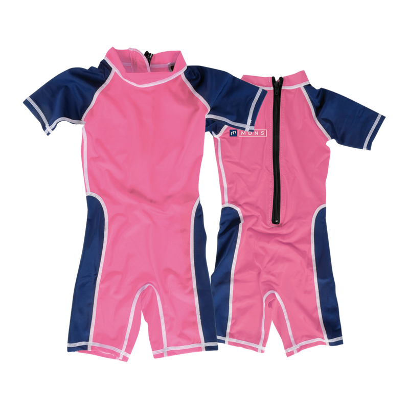 MDNS SURF - Rashvest - Shorty Baby Bi-Color - Pink/Navy - 92% Nylon - 8% Spandex - SPF 50+ UV Protection